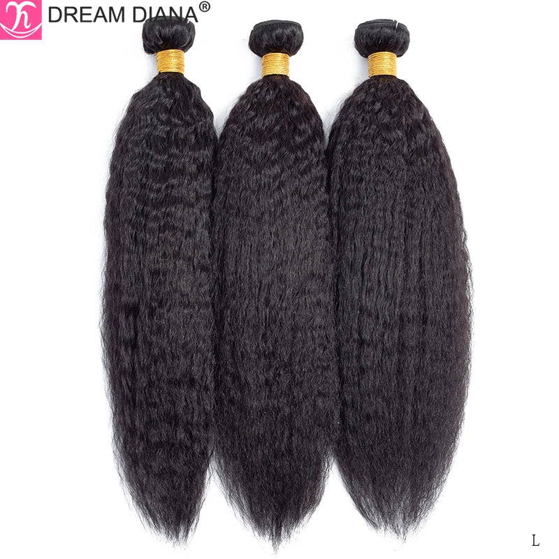 Brazilian Virgin Yaki Kinky Straight Ombre Human Hair Weave Bundles