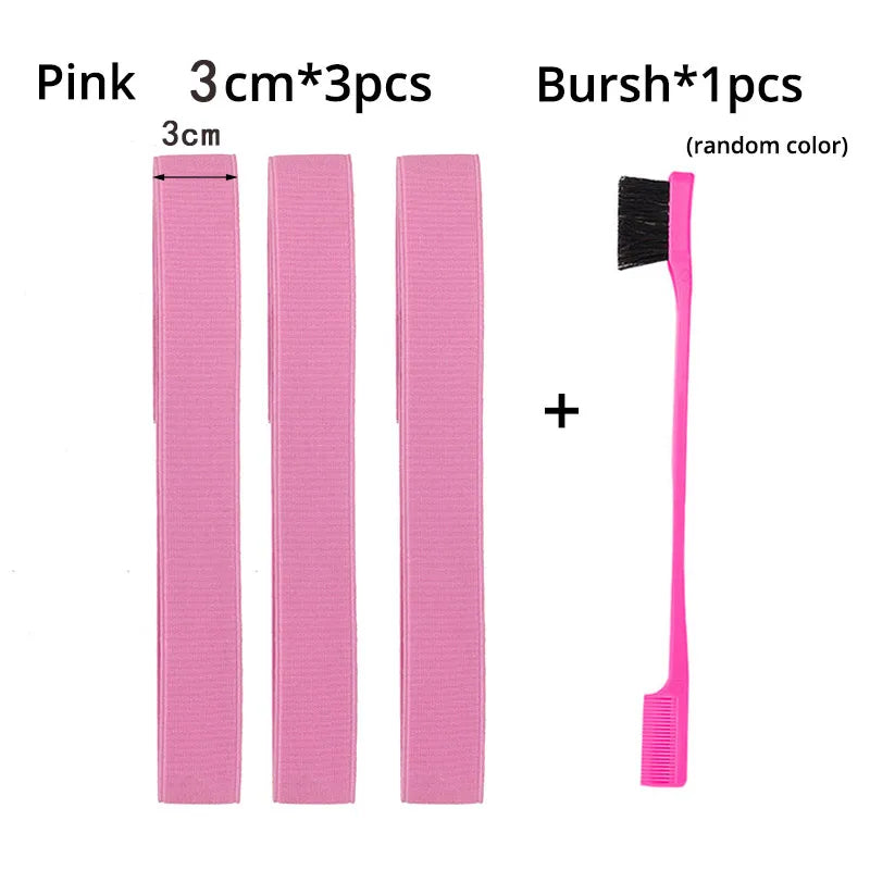 3PC Elastic Melting Lace Headband With Edge Brush/Comb