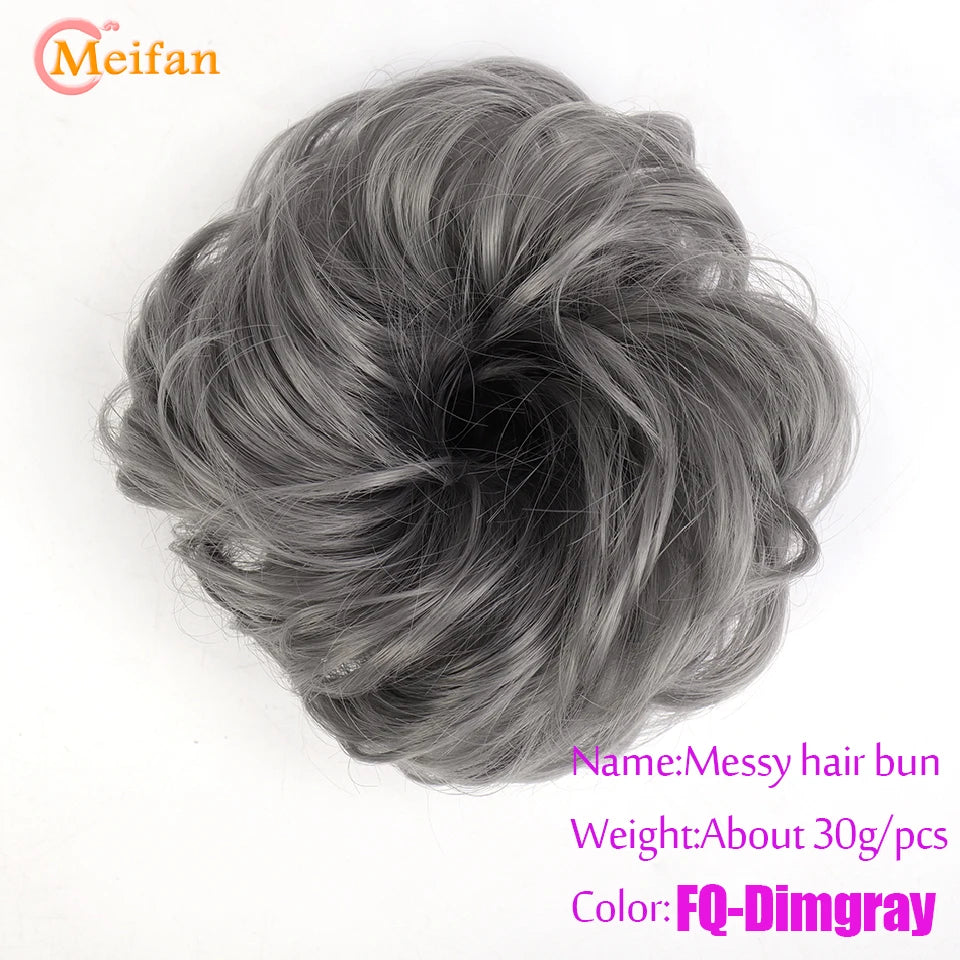 Synthetic Hair Bun with Elastic Band or Clip On - Various Options Available