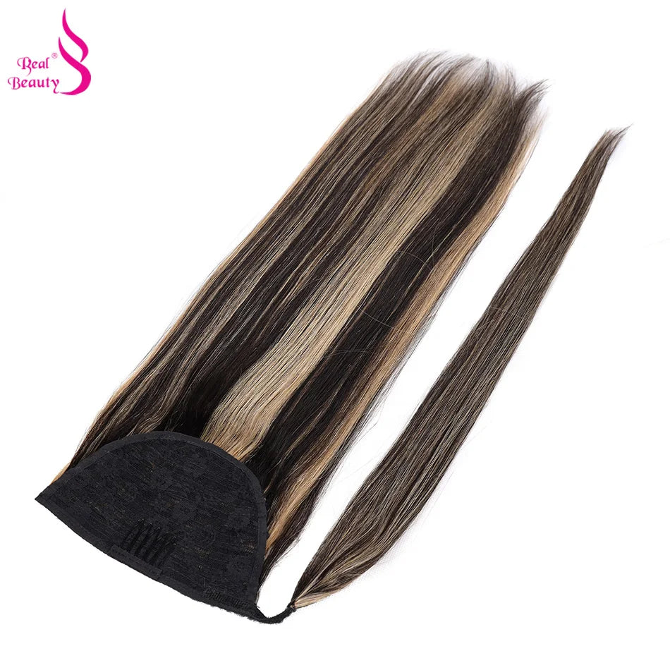 Straight Human Hair Wrap Around Ponytails