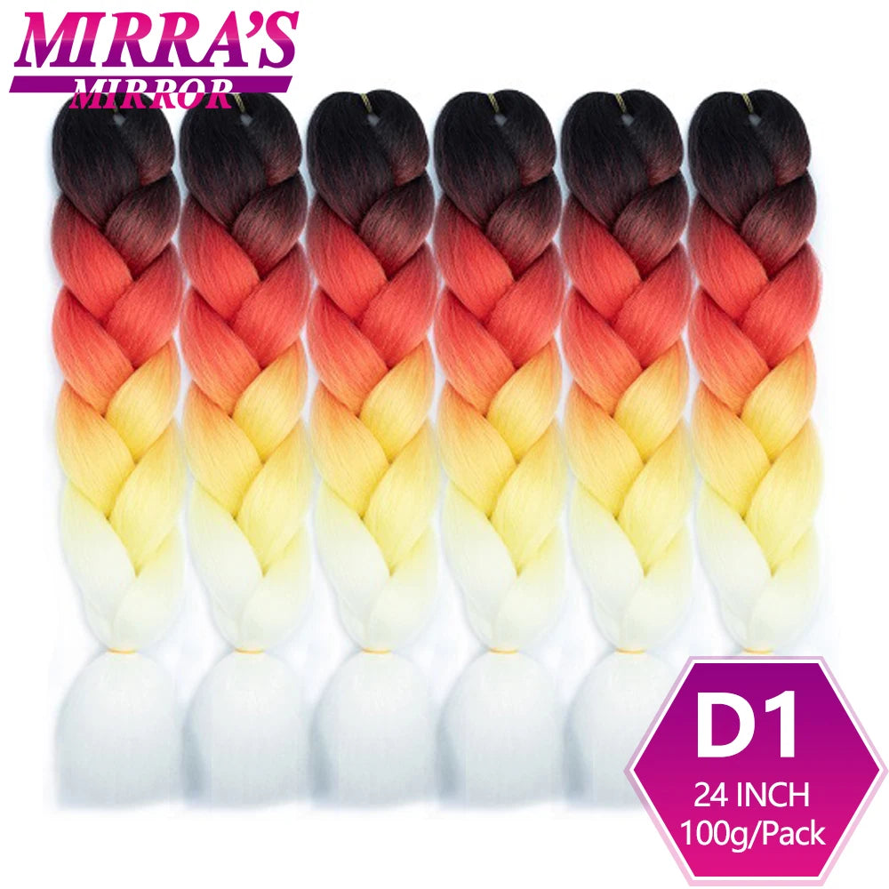 6 Bundles Jumbo Synthetic Braiding Hair - Various Colors Available