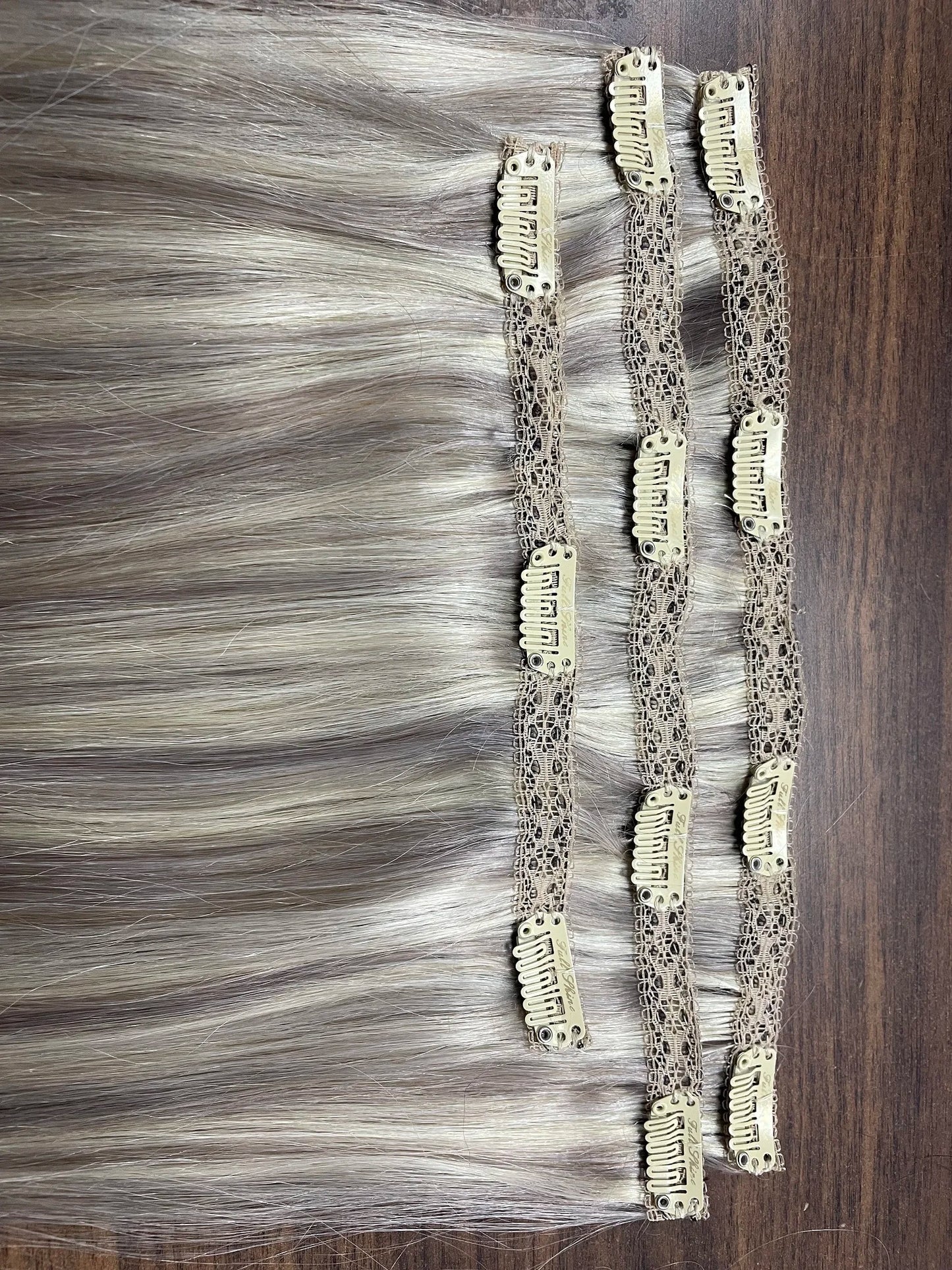 Full Shine Straight Human Hair 3pc Clip in Hair Extensions  - Various Colors Available