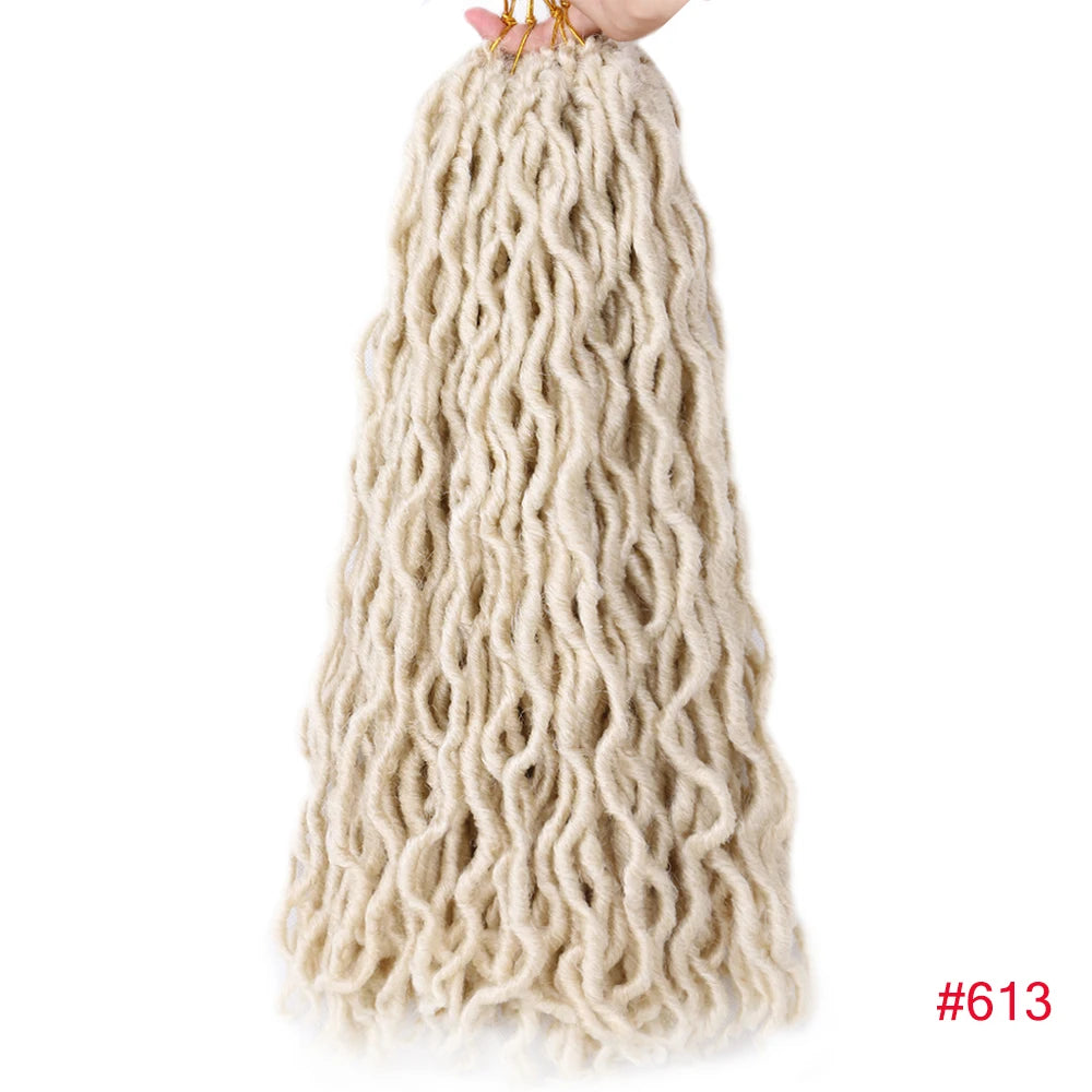 Curly Faux Locs Synthetic Crochet Pre-Stretched Hair - Various Colors Available