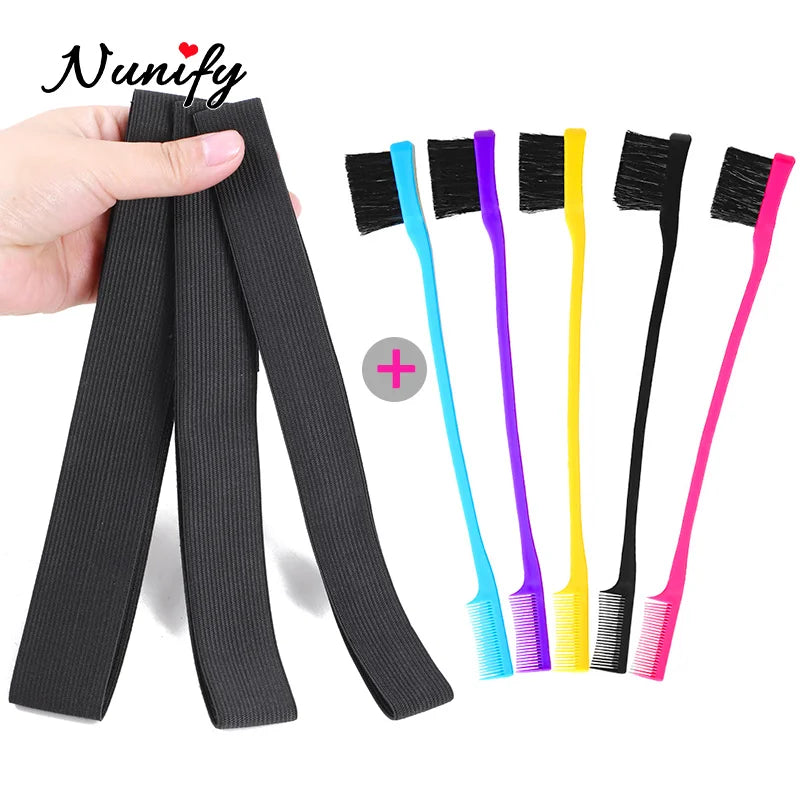 3PC Elastic Melting Lace Headband With Edge Brush/Comb