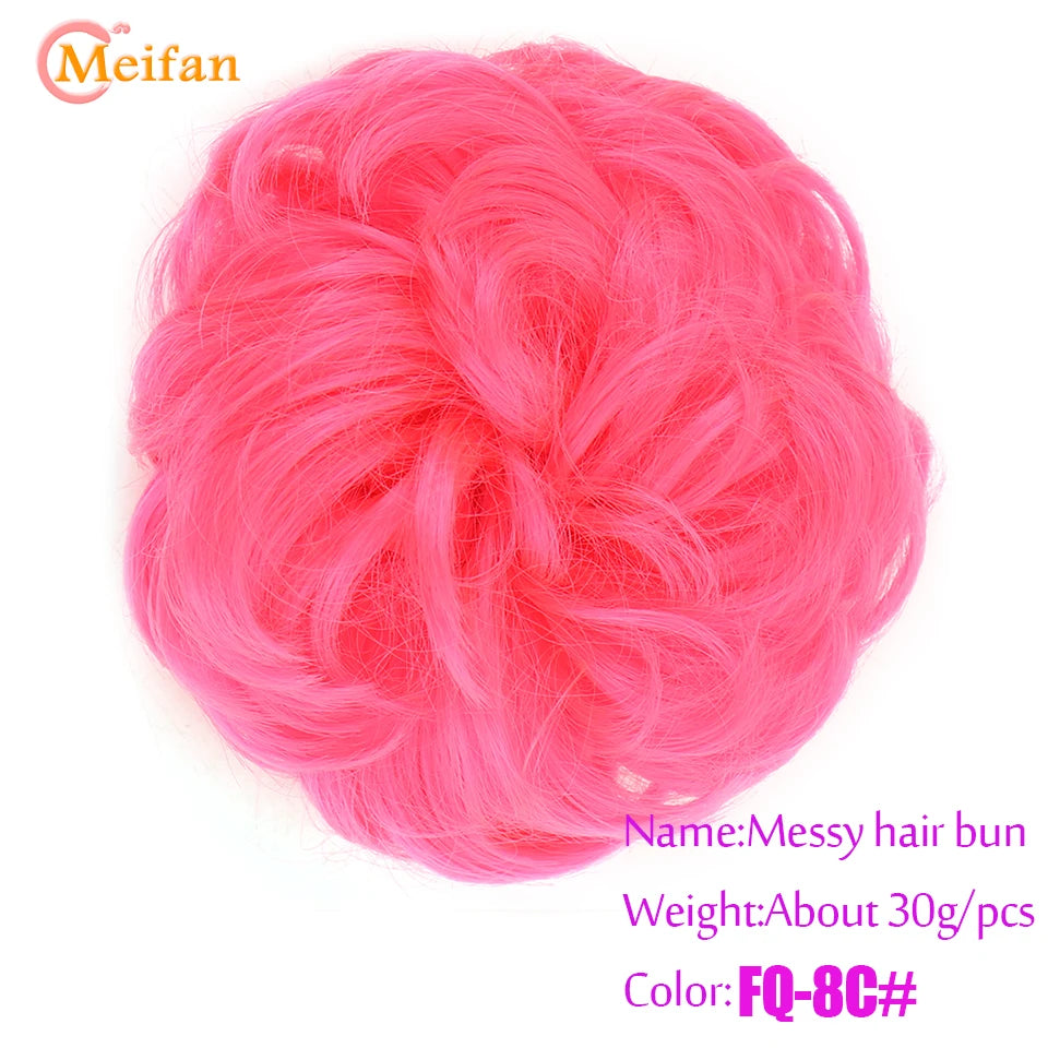 Synthetic Hair Bun with Elastic Band or Clip On - Various Options Available