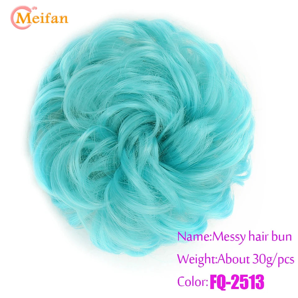 Synthetic Hair Bun with Elastic Band or Clip On - Various Options Available
