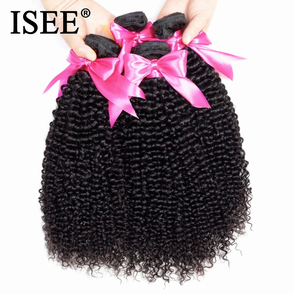 Kinky Curly 100% Unprocessed Virgin Human Hair Bundles Nature Color