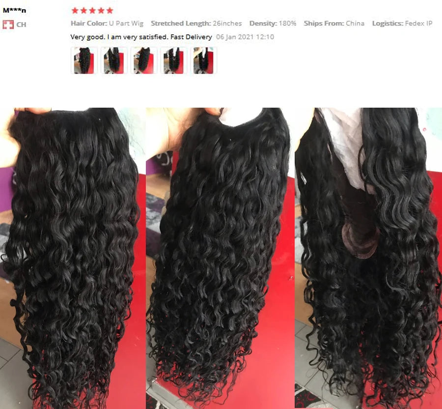 Deep Wave U Part Human Hair Wig