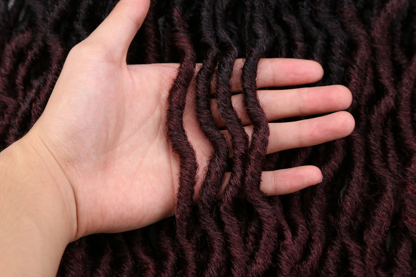 Curly Faux Locs Synthetic Crochet Pre-Stretched Hair - Various Colors Available
