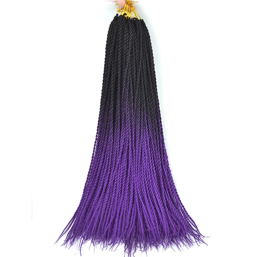 24 Inch Senegalese Twist Synthetic Crochet Braids - Various Colors Available