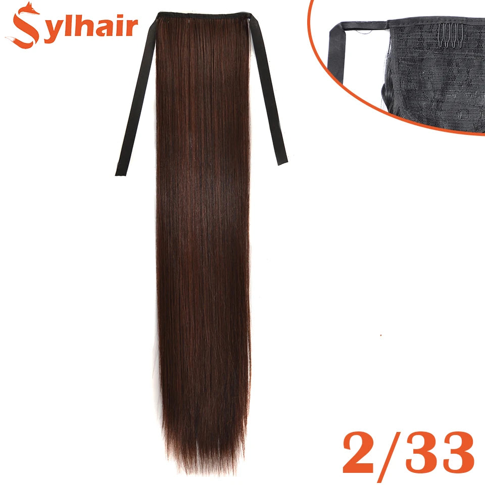 Long Straight Wrap Around Ponytail - Synthetic Hair, Various Colors Available