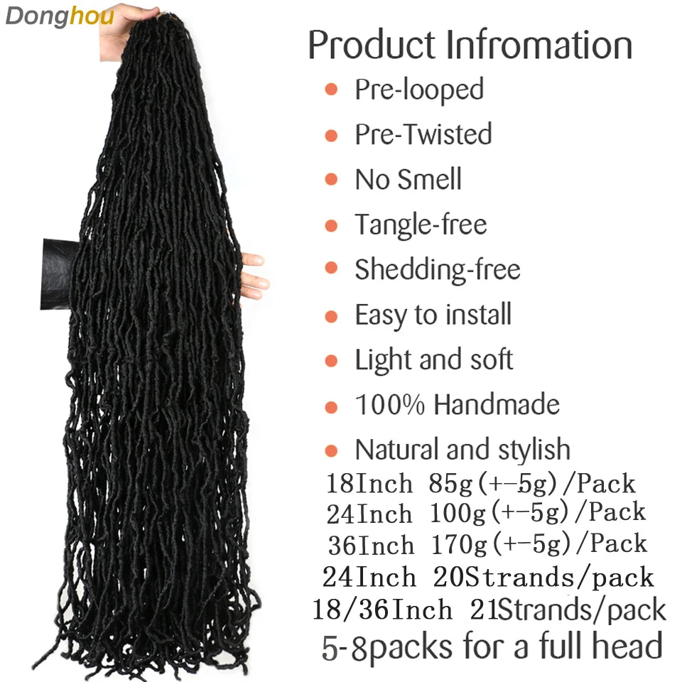 Faux Locs Crochet Synthetic Hair - Various Colors Available