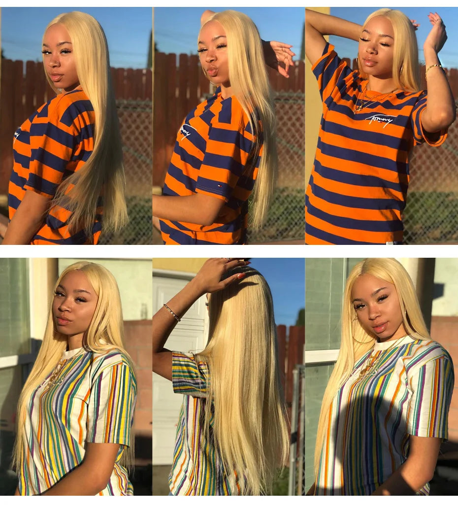 Blonde Bone Straight - 360 Pre Plucked Full Lace Frontal Human Hair Wig