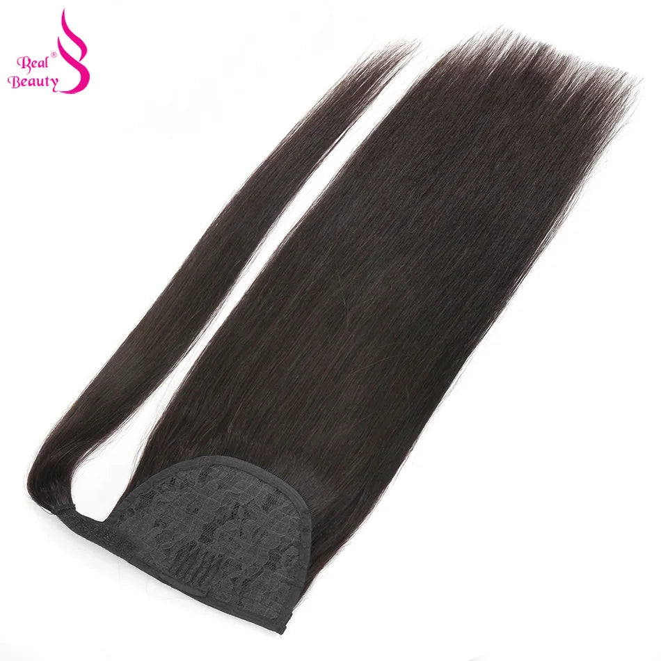 Straight Human Hair Wrap Around Ponytails