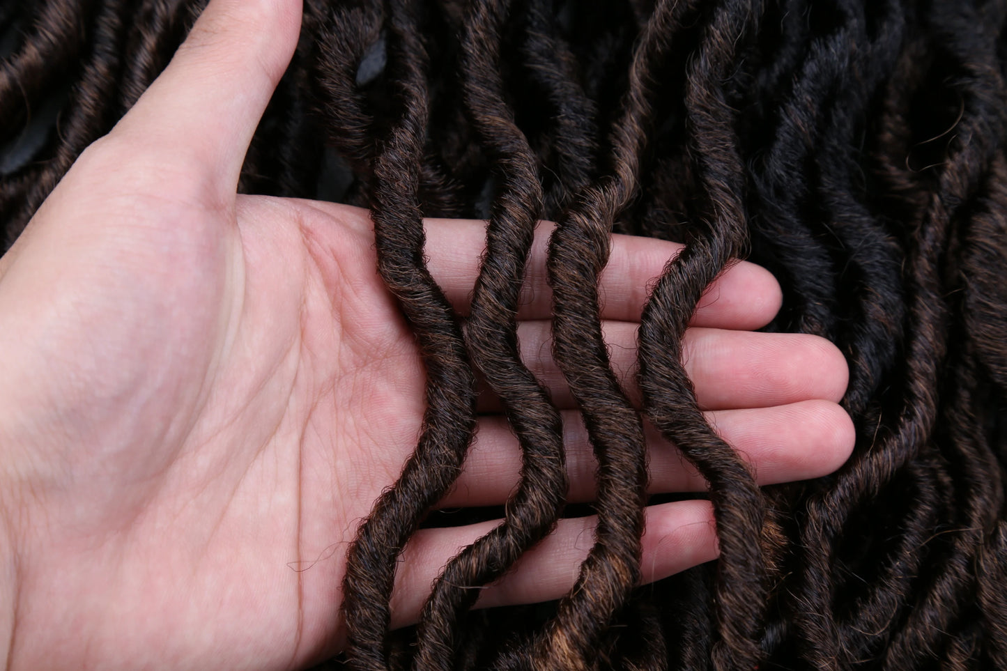 Curly Faux Locs Synthetic Crochet Pre-Stretched Hair - Various Colors Available