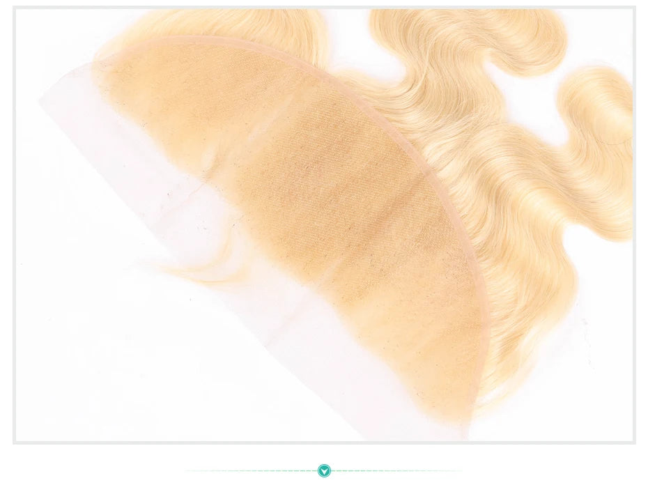 613 Blonde Body Wave HD Lace Frontal or Closure PrePlucked Brazilian Remy Human Hair - Various Options Available