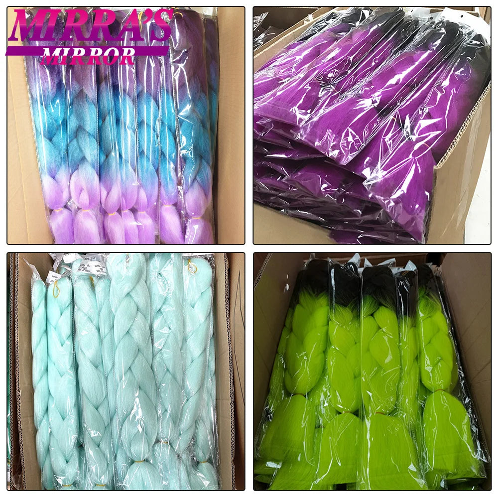 6 Bundles Jumbo Synthetic Braiding Hair - Various Colors Available