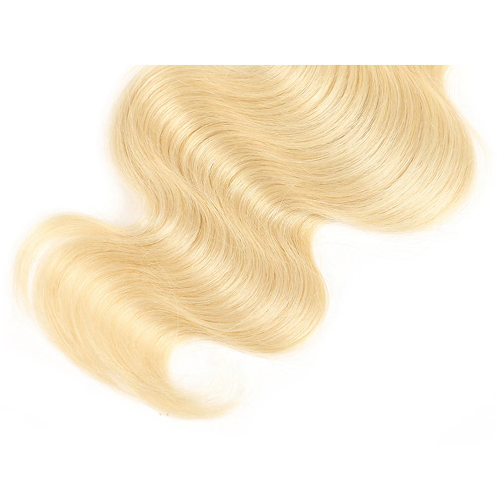 Blonde Body Wave Silk Silicone Silk Lace Closure Remy Human Hair