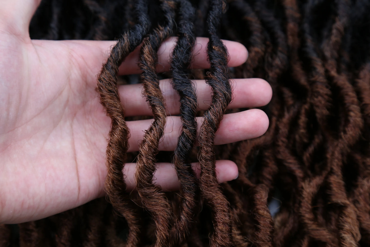 Curly Faux Locs Synthetic Crochet Pre-Stretched Hair - Various Colors Available