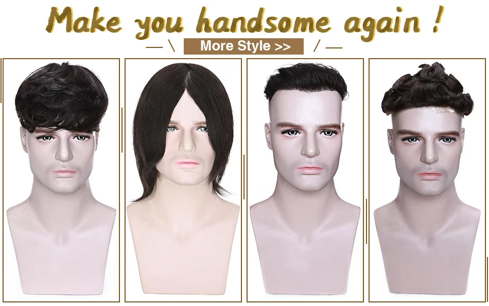 Side or Back Hair Patches Hairpiece for Men, Thin Skin, Toupee Patch, 8cm x 8cm - Various Options Available