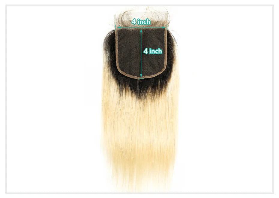 Straight Human Hair Lace Closure with Baby Hair - Various Options Available