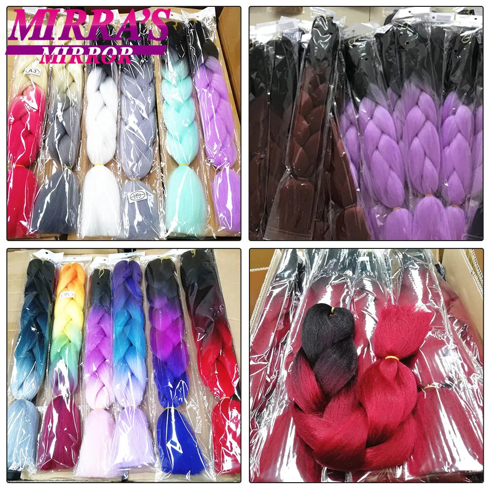 6 Bundles Jumbo Synthetic Braiding Hair - Various Colors Available