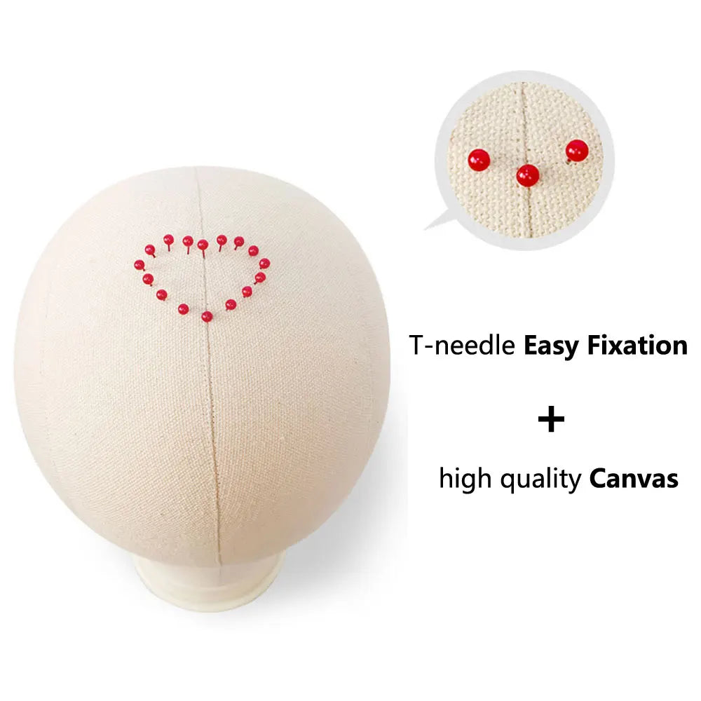 Canvas Mannequin Head With Wig Stand 21-24inch & Pin Set - Option to Buy Mannequin Head Only