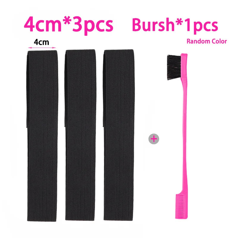 3PC Elastic Melting Lace Headband With Edge Brush/Comb