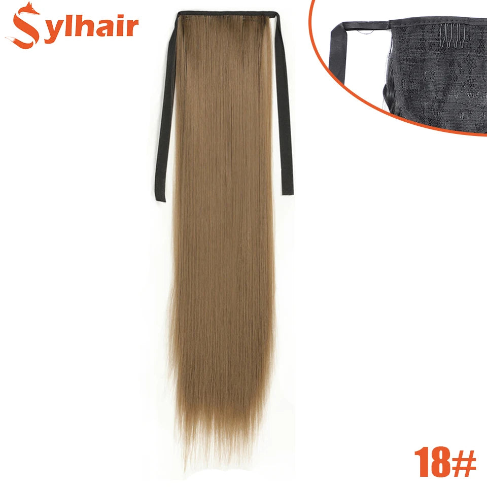 Long Straight Wrap Around Ponytail - Synthetic Hair, Various Colors Available