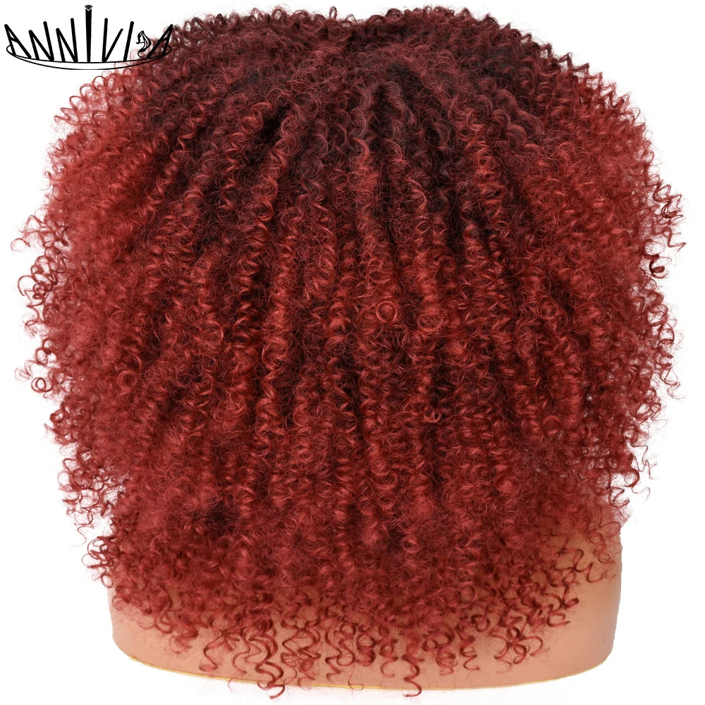 Synthetic Kinky Curly Wigs With Bangs - Various Colors Available