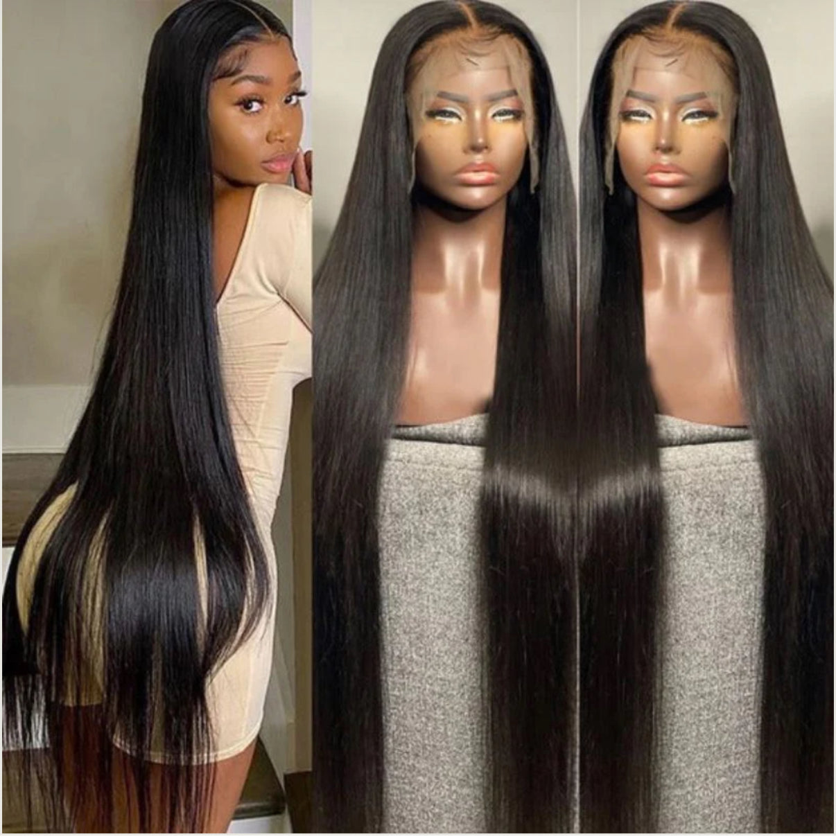 2Trendy - Glueless Straight Lace Wig - Premium Human Hair - Natural Hairline - Ready to Wear