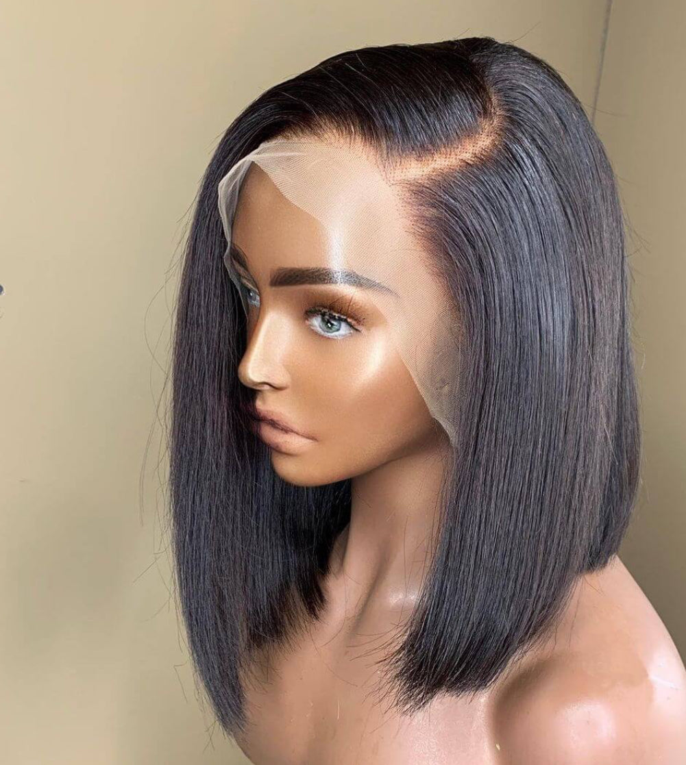 2Trendy - Short Bob Human Hair Pre-plucked Lace Front Wigs