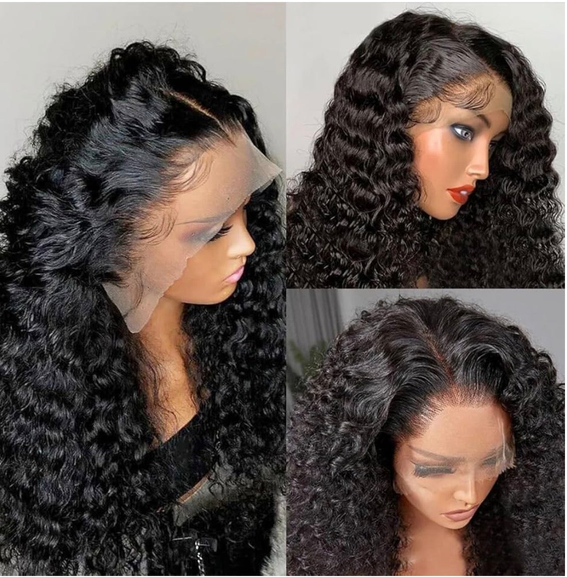 2Trendy - Deep Curl Human Hair Pre-Plucked Lace 13x4 frontal or 4X4 Closure Wigs