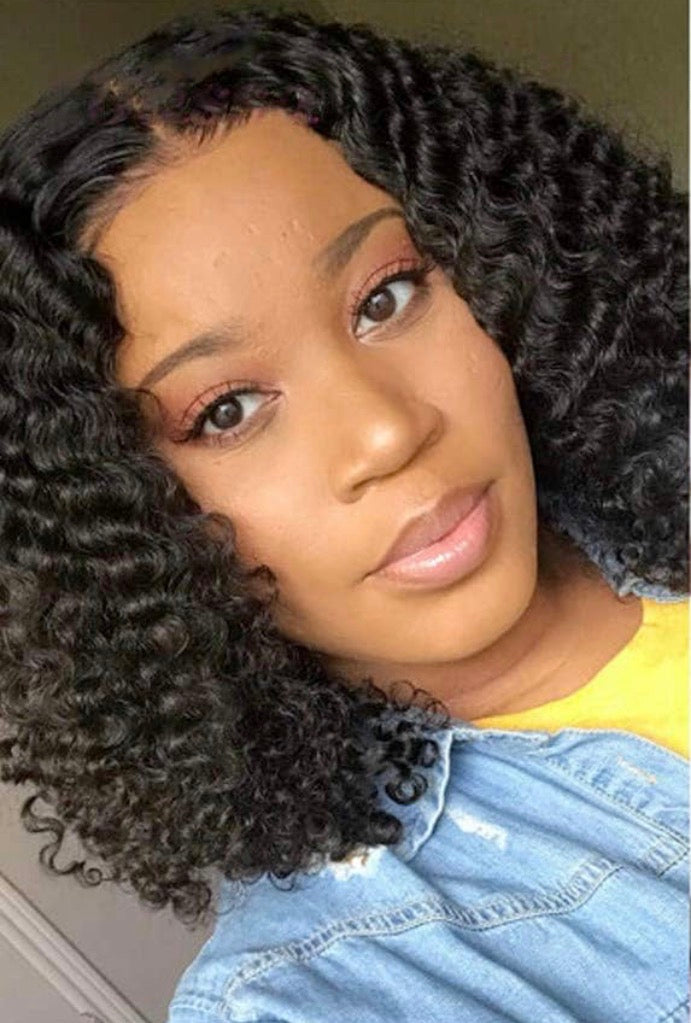2Trendy -  Human Hair Deep Wave 4X4 Transparent Lace Closure Wig
