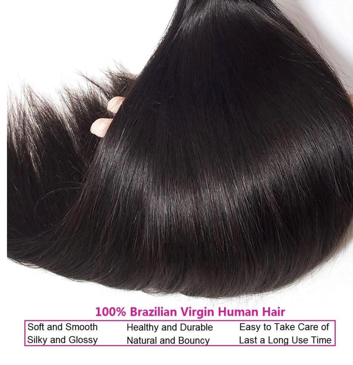 2Trendy 100% Remy Straight 4 Human Hair Bundles