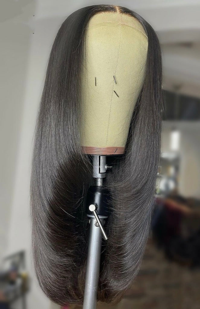 2Trendy 5x5 Closure Layered Cut Straight Human Hair Wigs
