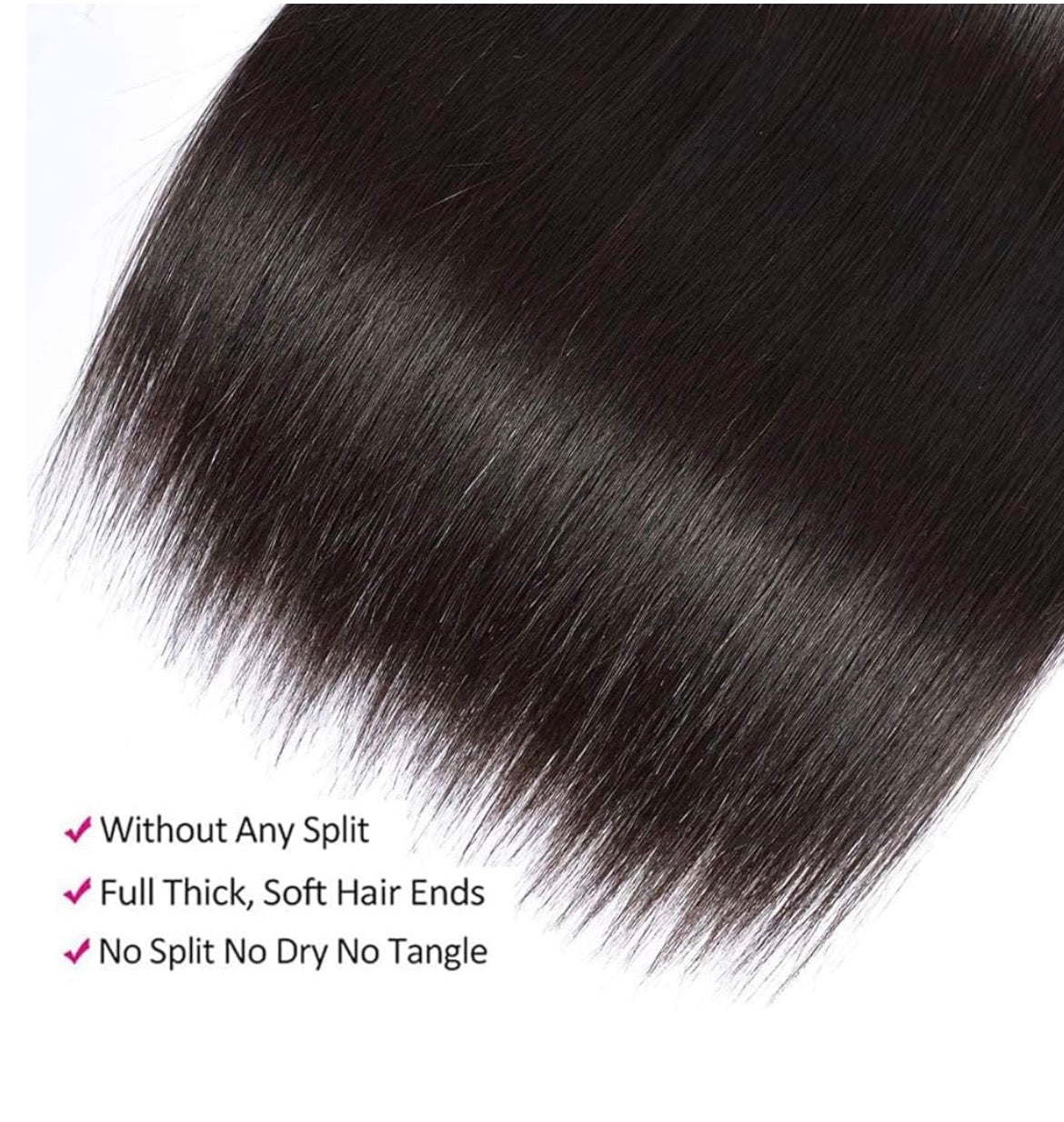 2Trendy - Straight 100% Human Hair 3 Bundles With 4x4 Lace Closure