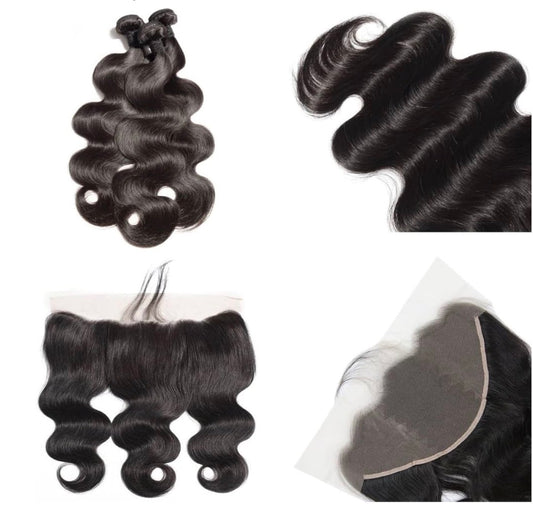 2Trendy - 3 Body Wave Bundles With 13x4 Frontal Transparent Lace