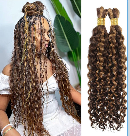 Water Wave Braiding Human Hair - Various Colors Available
