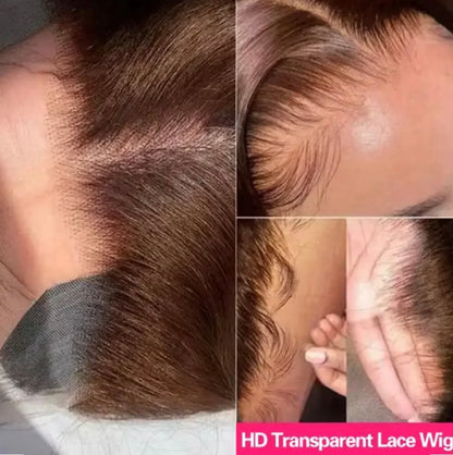 2Trendy Glueless Straight Human Hair Wig - Chocolate Brown (#4 Color) 13x4 Lace Frontal Wig