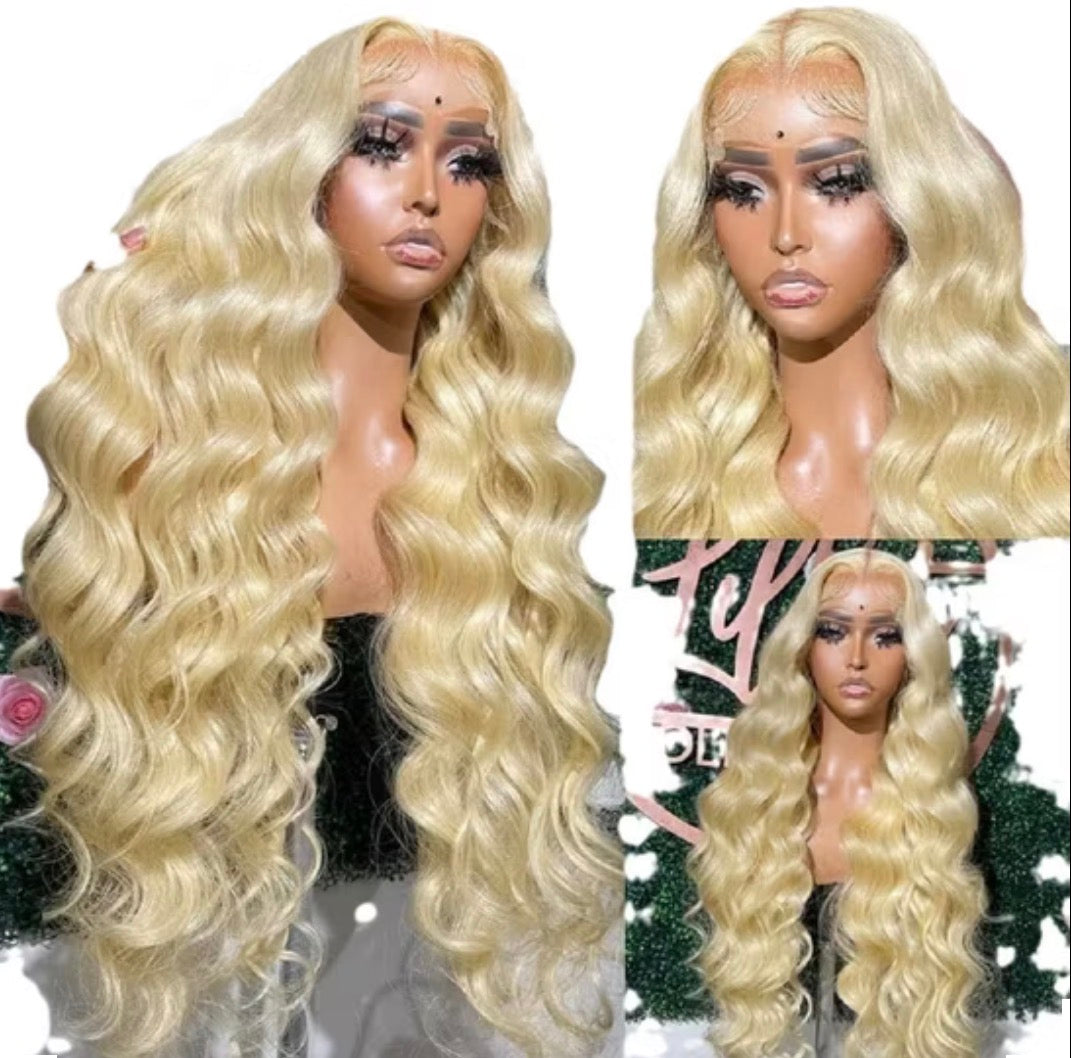 2Trendy Body Wave  - 613 Blonde 13x4 Transparent Lace Frontal Wig Pre-Plucked Human Hair Wigs