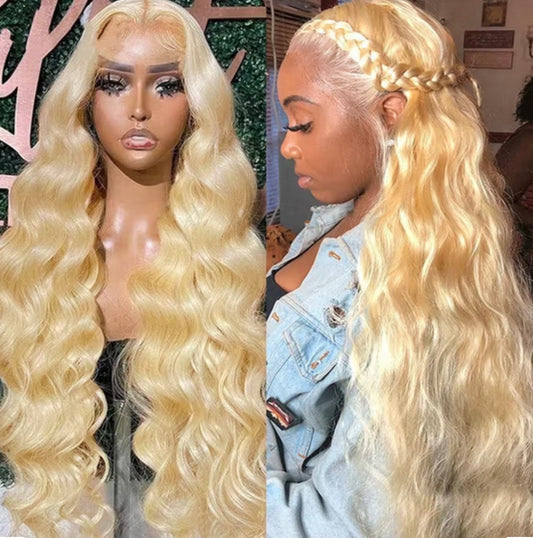2Trendy Body Wave  - 613 Blonde 13x4 Transparent Lace Frontal Wig Pre-Plucked Human Hair Wigs