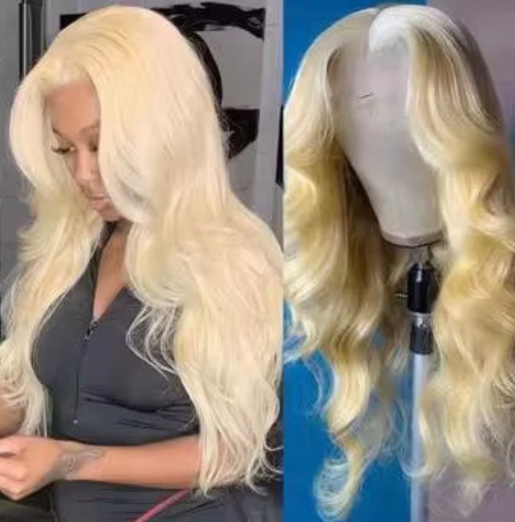 2Trendy Body Wave  - 613 Blonde 13x4 Transparent Lace Frontal Wig Pre-Plucked Human Hair Wigs
