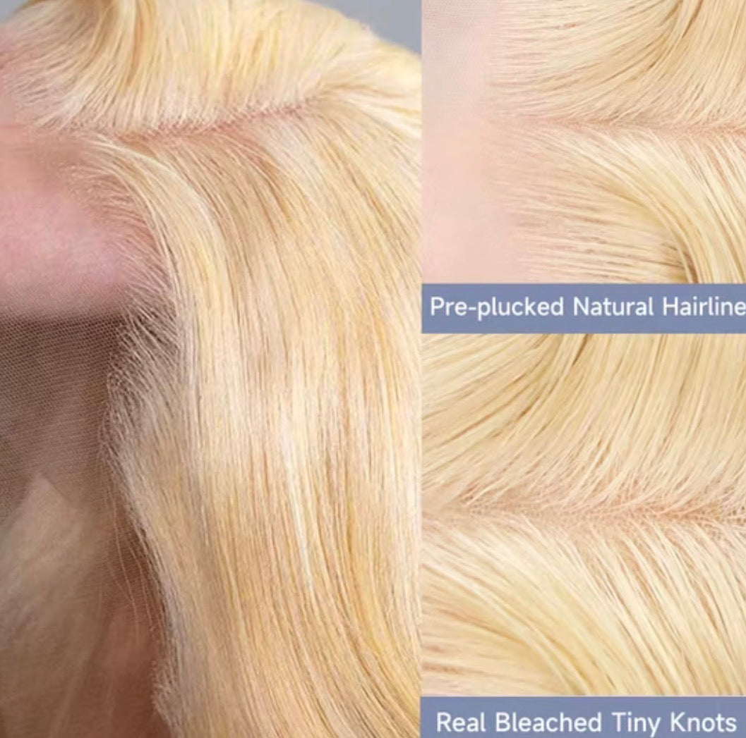 2Trendy Body Wave  - 613 Blonde 13x4 Transparent Lace Frontal Wig Pre-Plucked Human Hair Wigs