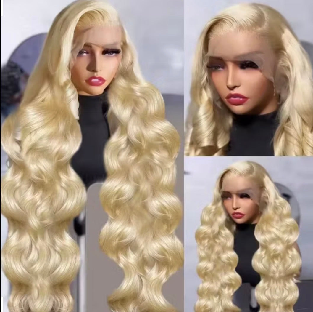 2Trendy Body Wave  - 613 Blonde 13x4 Transparent Lace Frontal Wig Pre-Plucked Human Hair Wigs