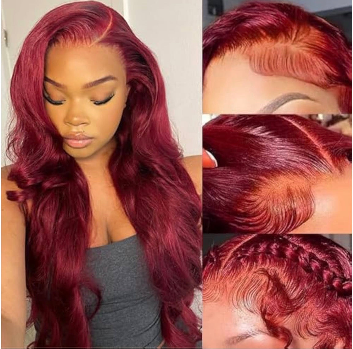 2Trendy Body Wave Wig - 99J 13x4  Transparent Lace Closure