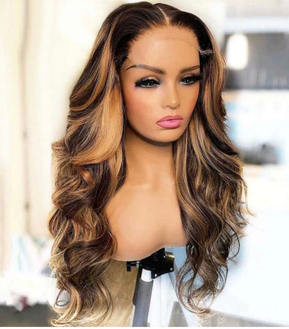 2Trendy Body Wave - Highlight Ombre Brown Lace Wigs