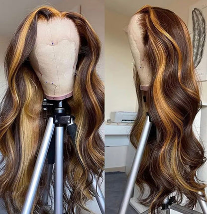 2Trendy Body Wave - Highlight Ombre Brown Lace Wigs