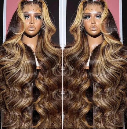 2Trendy Body Wave - Highlight Ombre Brown Lace Wigs