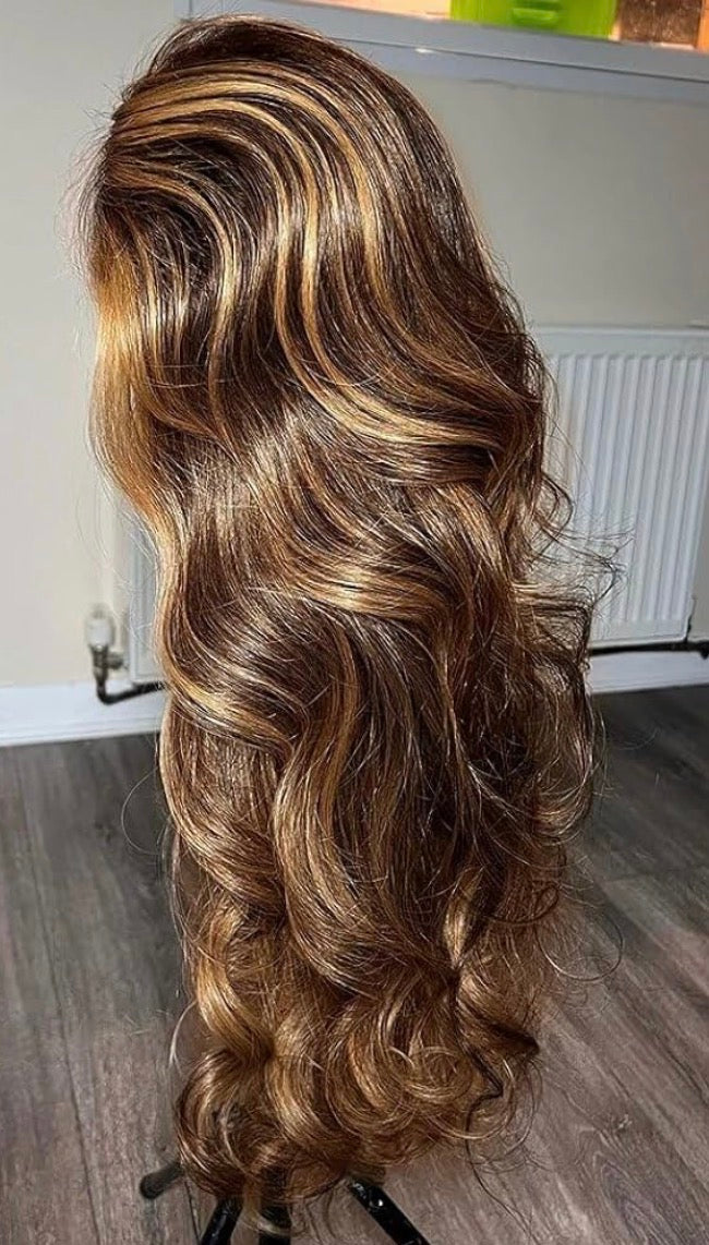 2Trendy Body Wave - Highlight Ombre Brown Lace Wigs